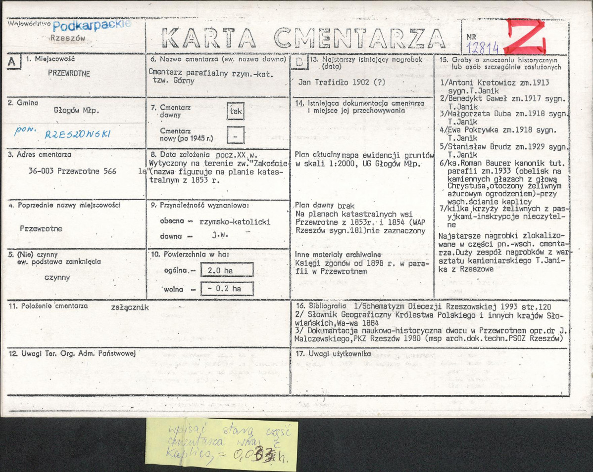 Karta cmentarza, skan nr 1