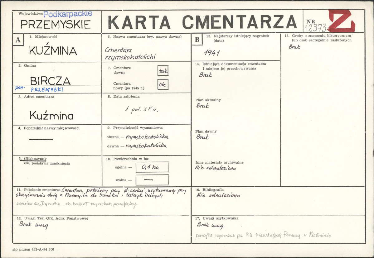 Karta cmentarza, skan nr 1