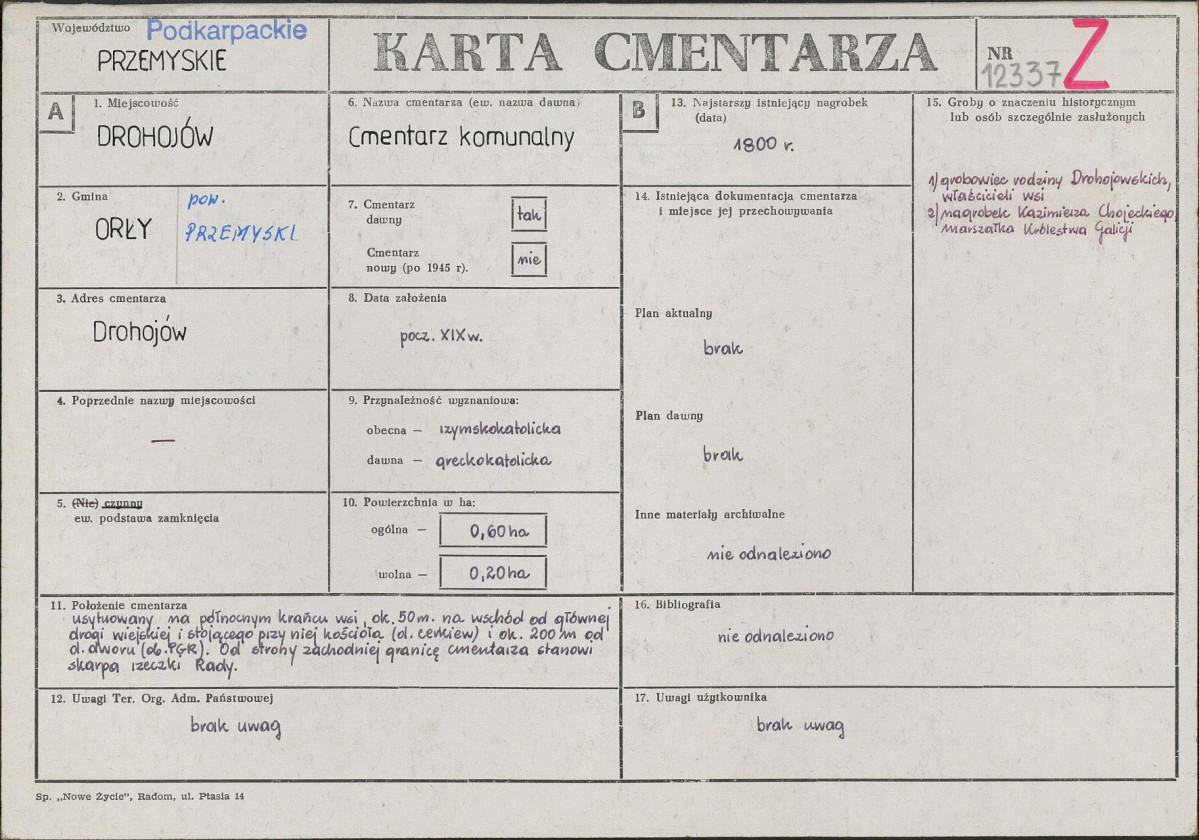 Karta cmentarza, skan nr 1