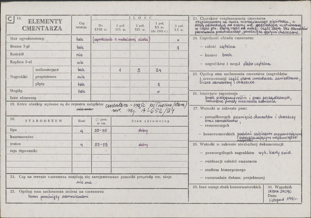 Karta cmentarza, skan nr 2