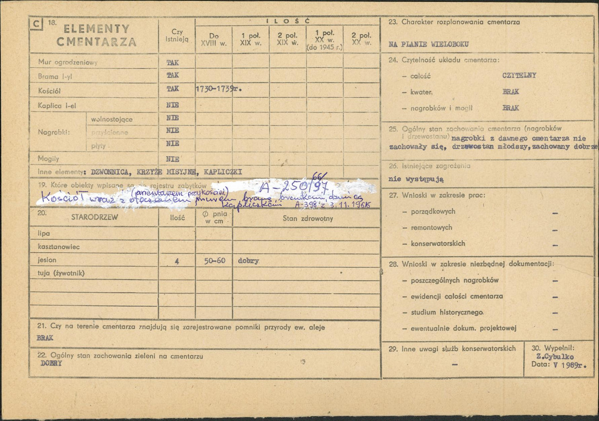 Karta cmentarza, skan nr 2