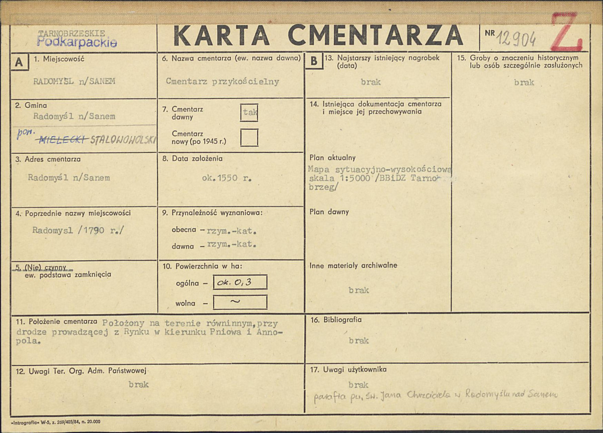 Karta cmentarza, skan nr 1