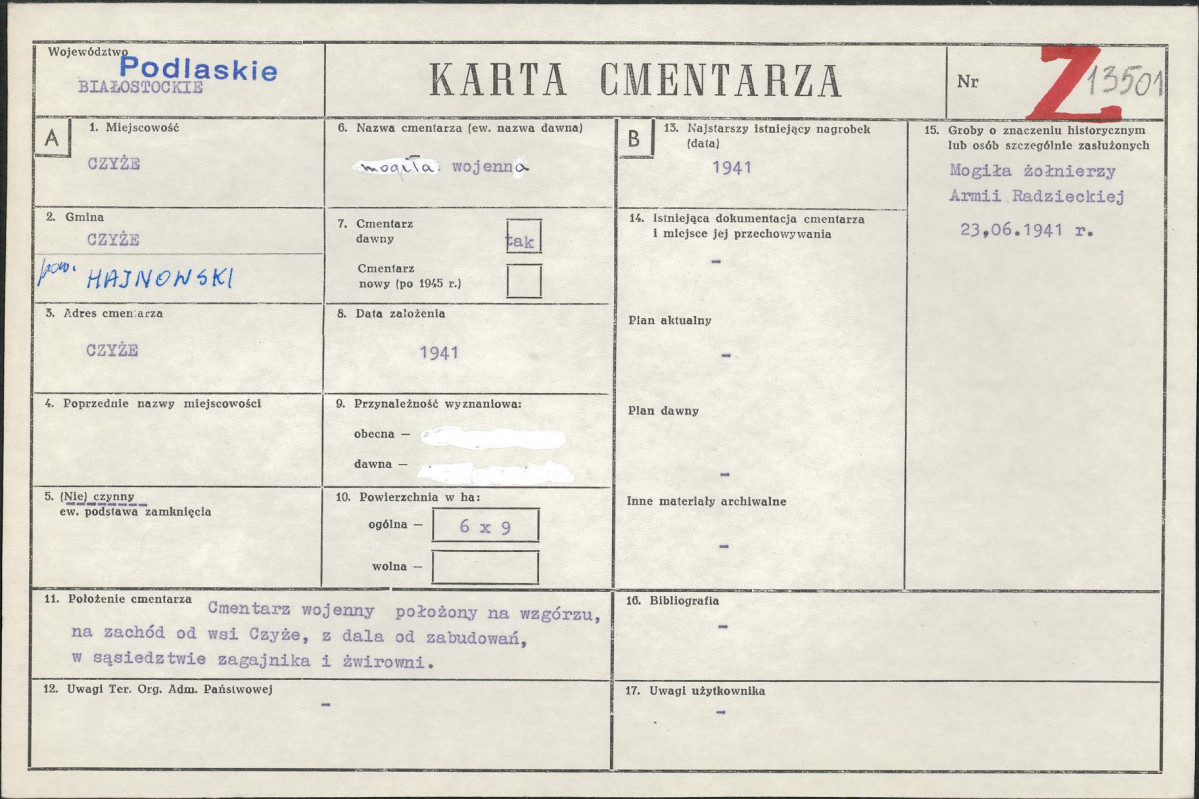 Karta cmentarza, skan nr 1