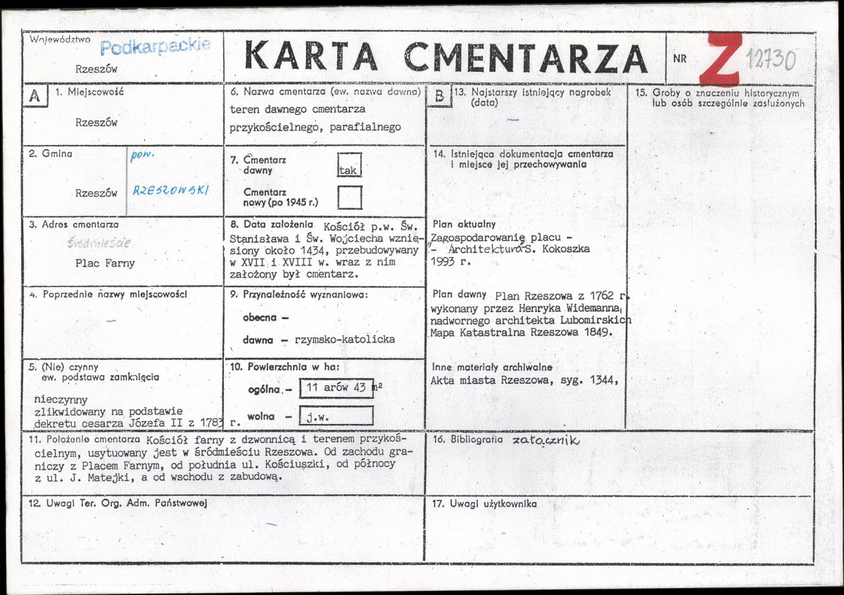 Karta cmentarza, skan nr 1
