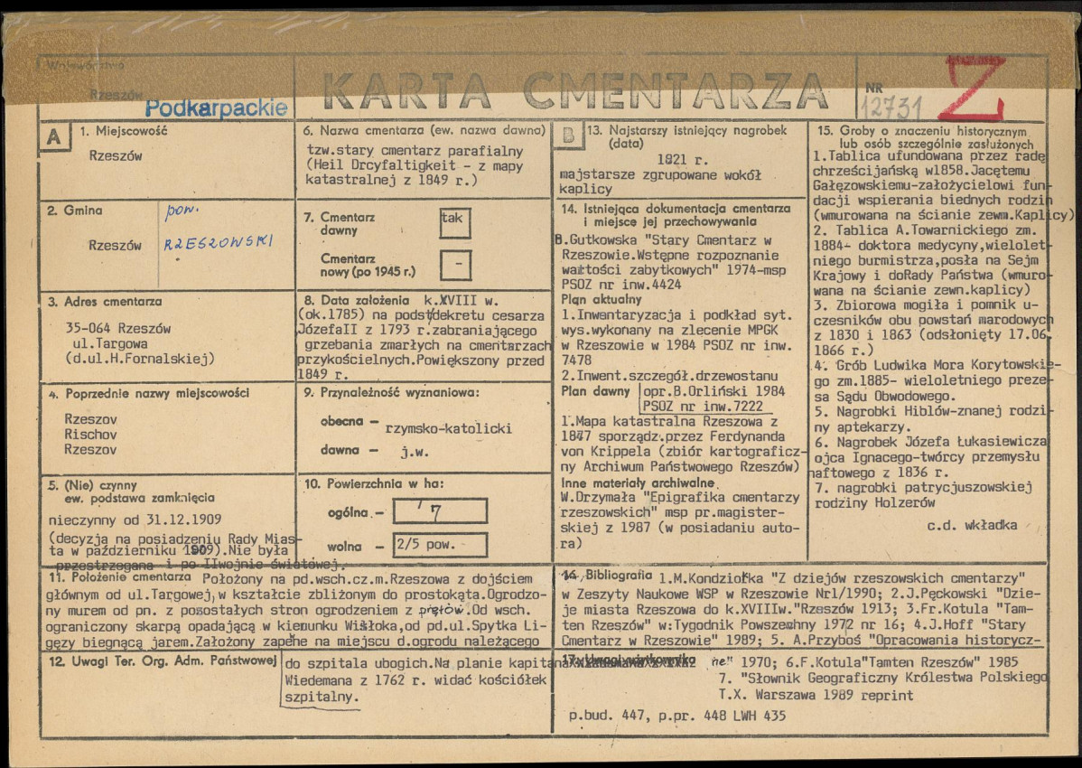 Karta cmentarza, skan nr 1