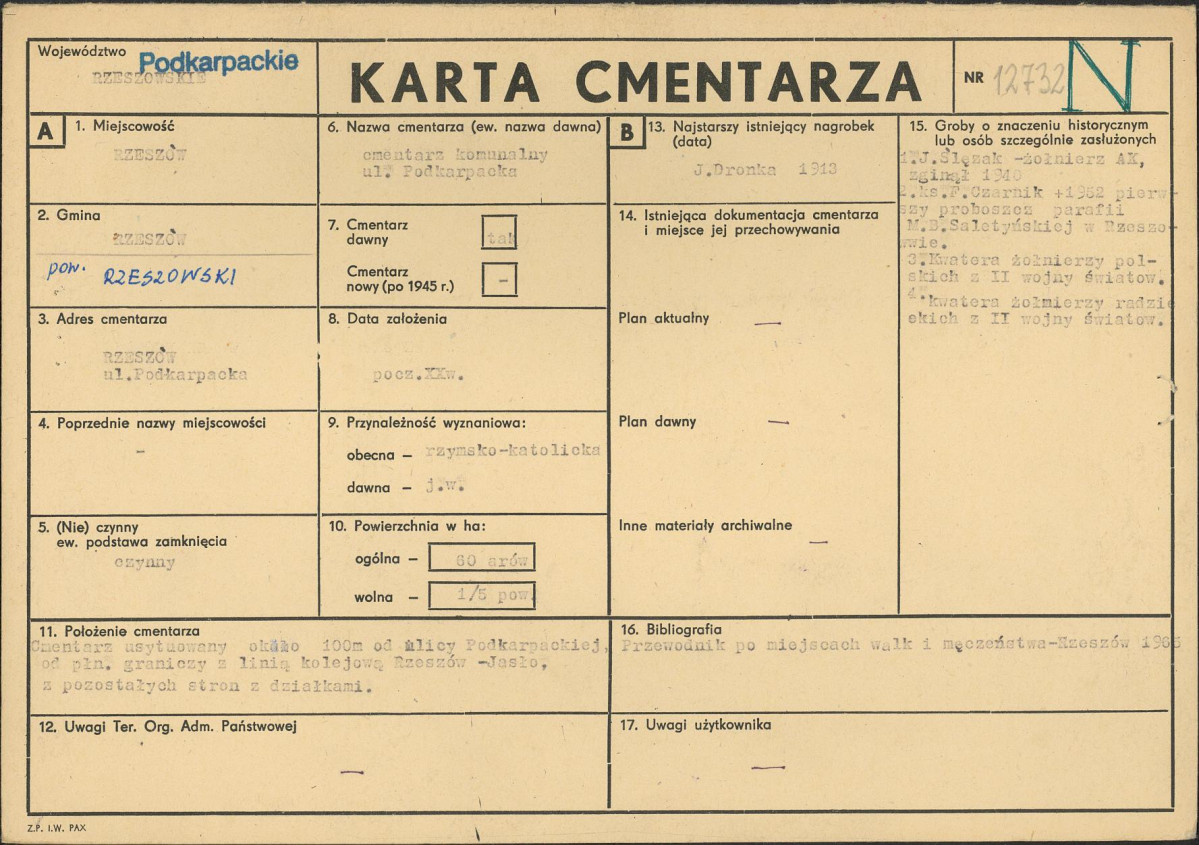 Karta cmentarza, skan nr 1