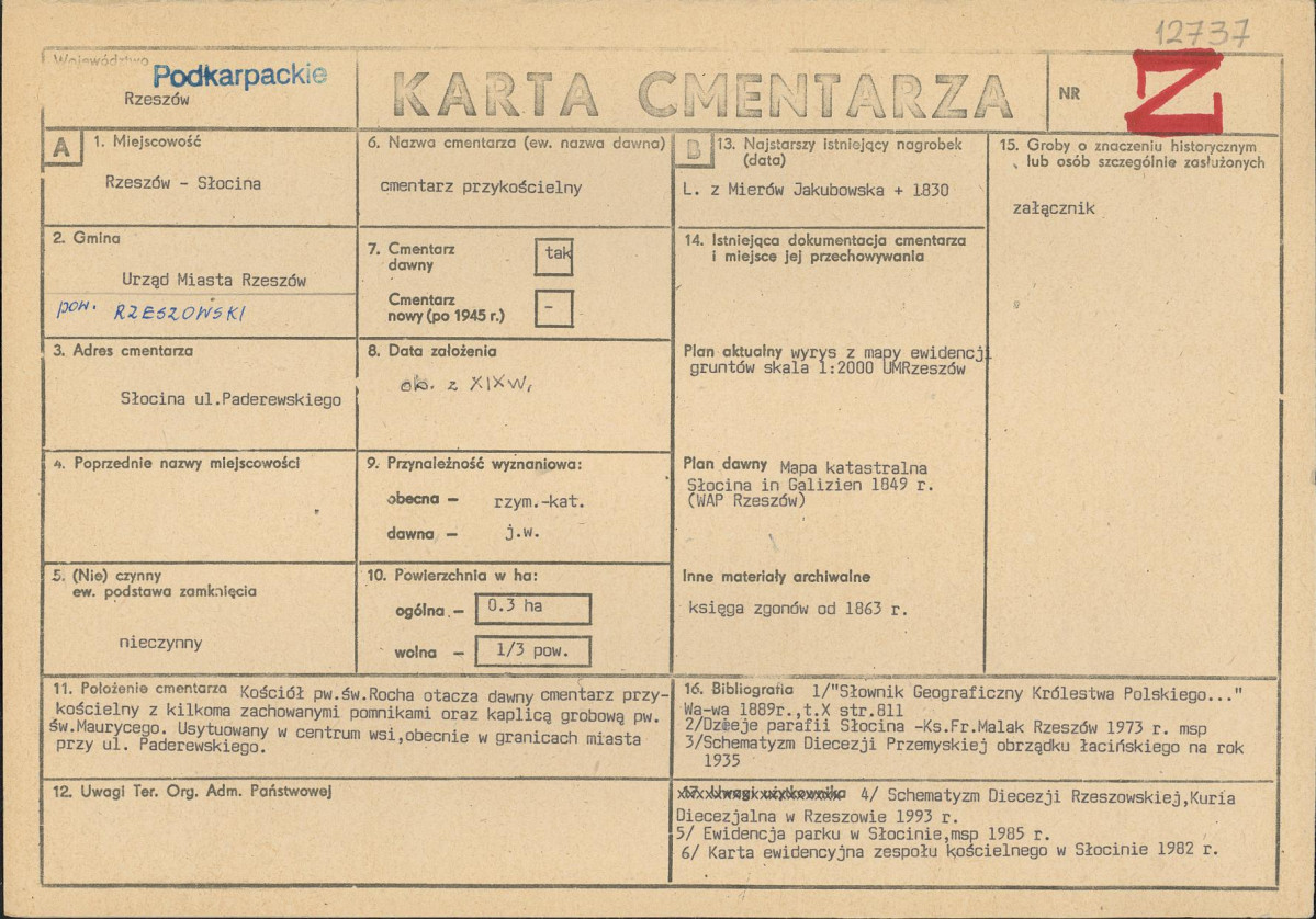 Karta cmentarza, skan nr 1