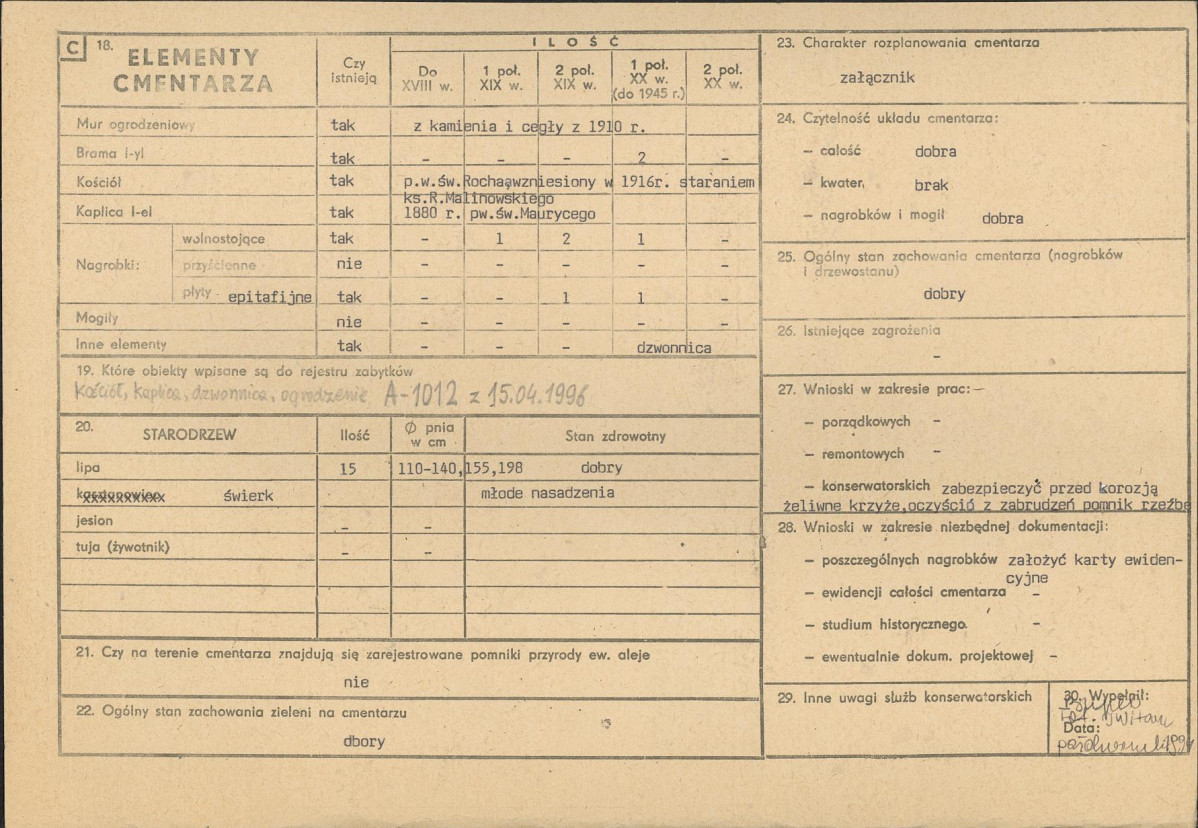 Karta cmentarza, skan nr 2