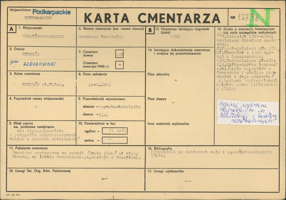 Karta cmentarza, skan nr 1