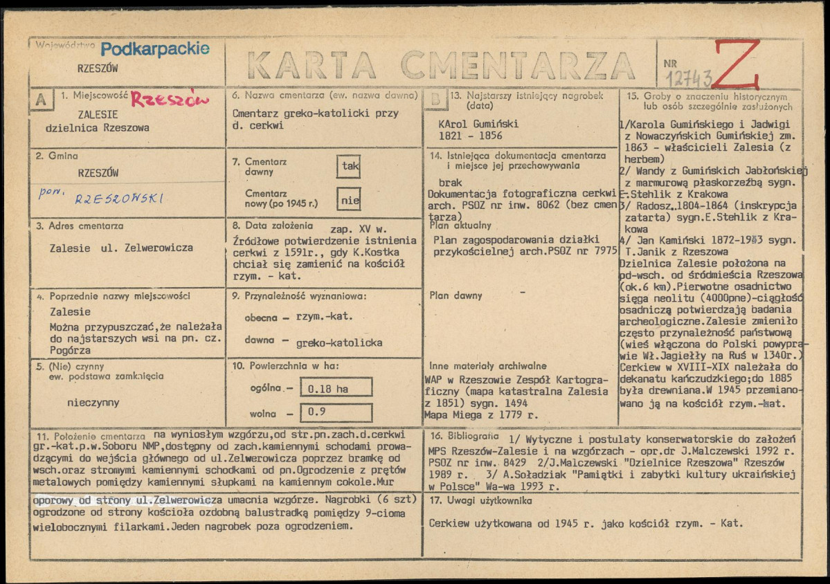Karta cmentarza, skan nr 1
