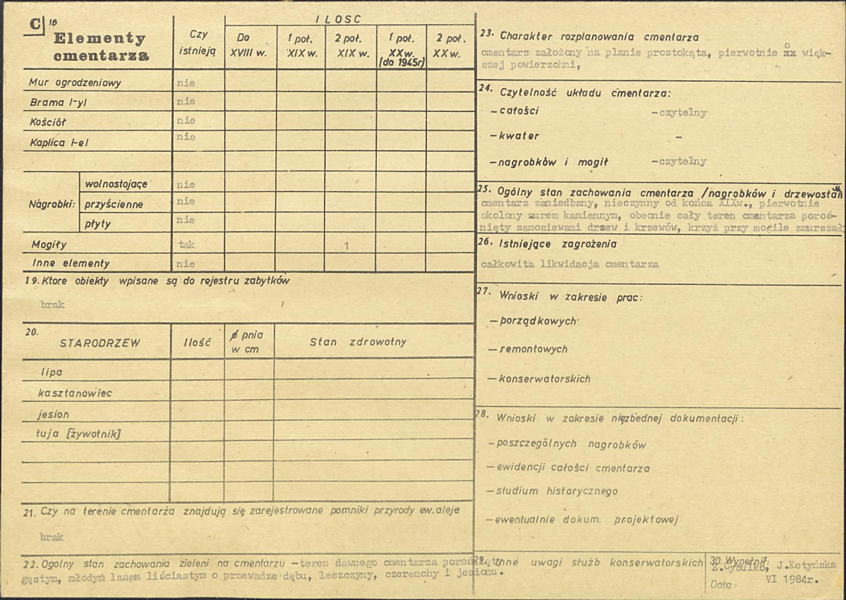 Karta cmentarza, skan nr 2