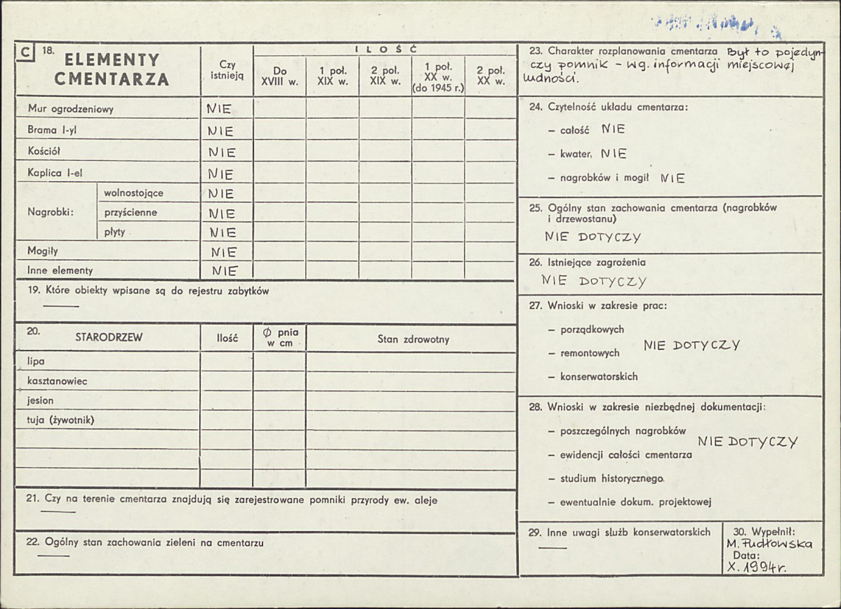 Karta cmentarza, skan nr 2