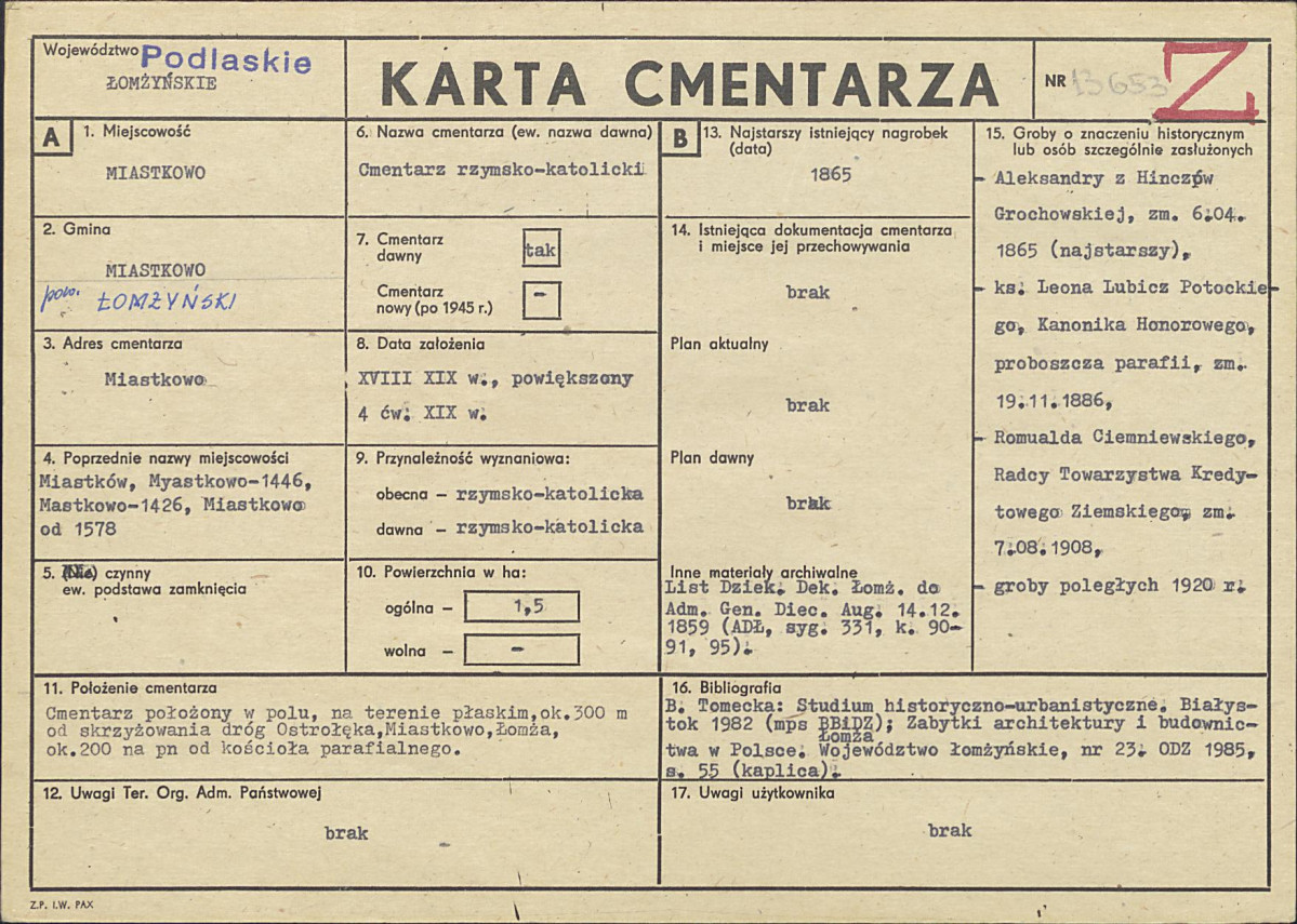 Karta cmentarza, skan nr 1