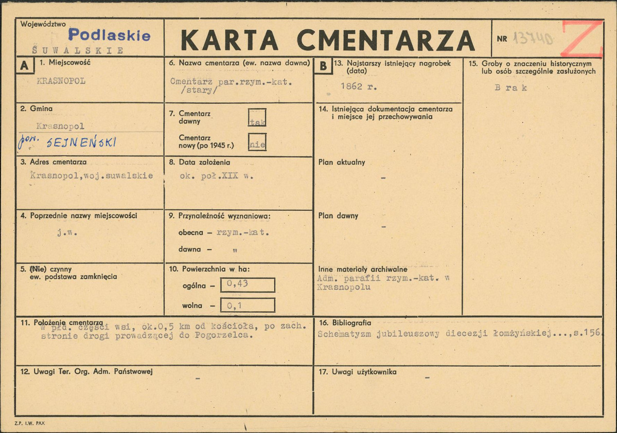 Karta cmentarza, skan nr 1