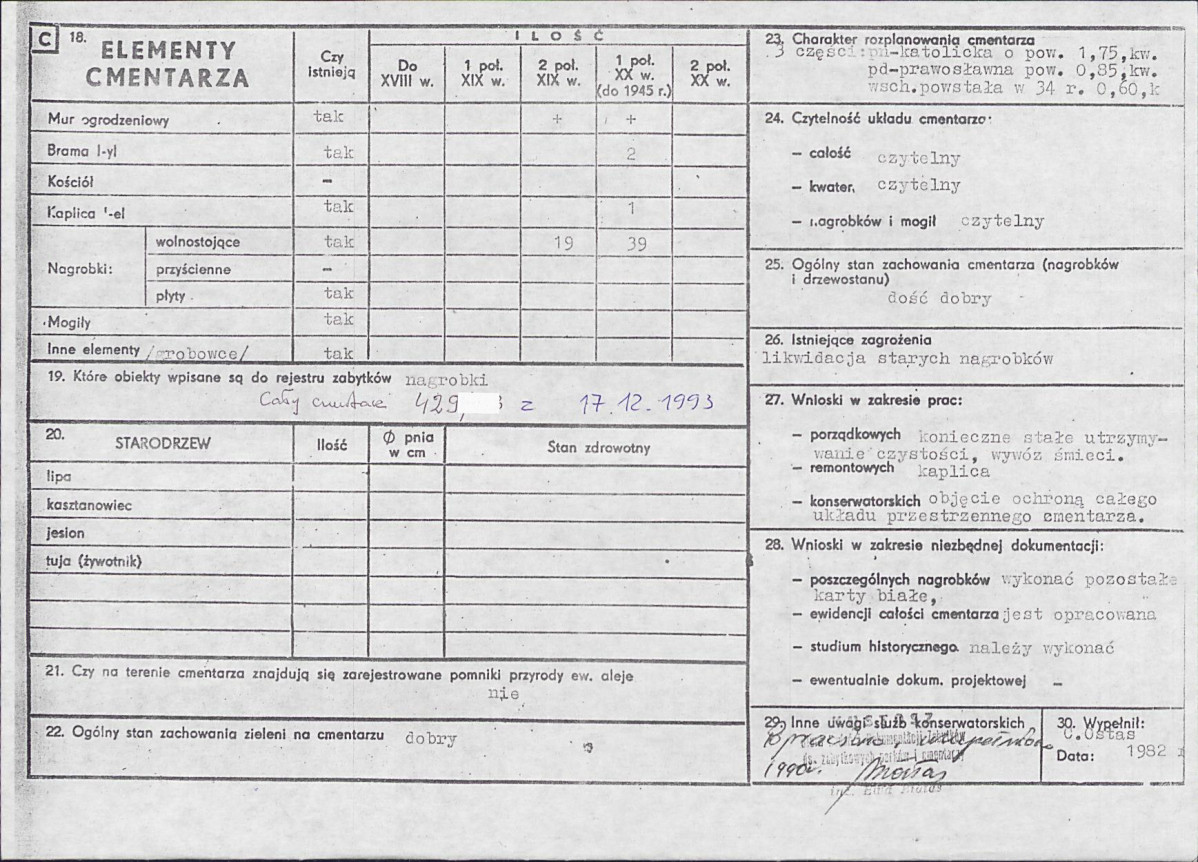 KC - Karta cmentarza, skan nr 2