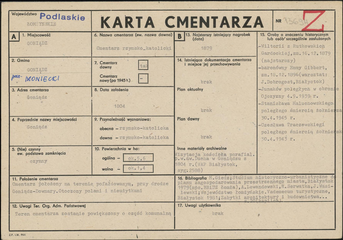 Karta cmentarza, skan nr 1