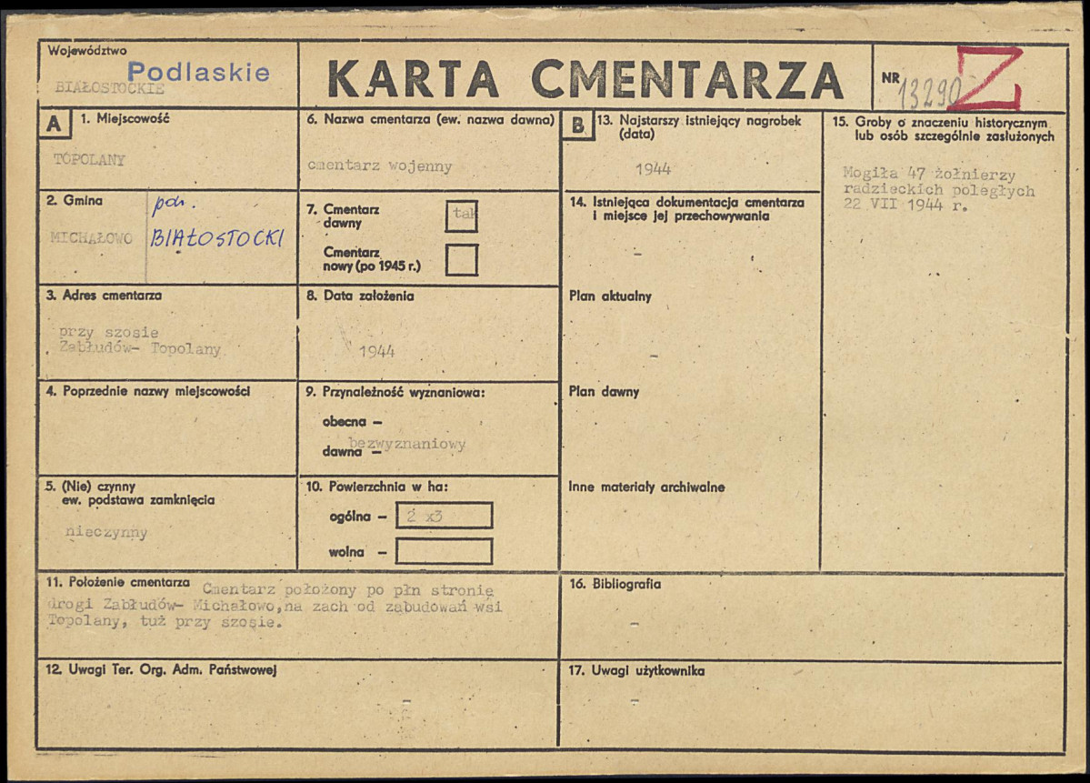 Karta cmentarza, skan nr 1