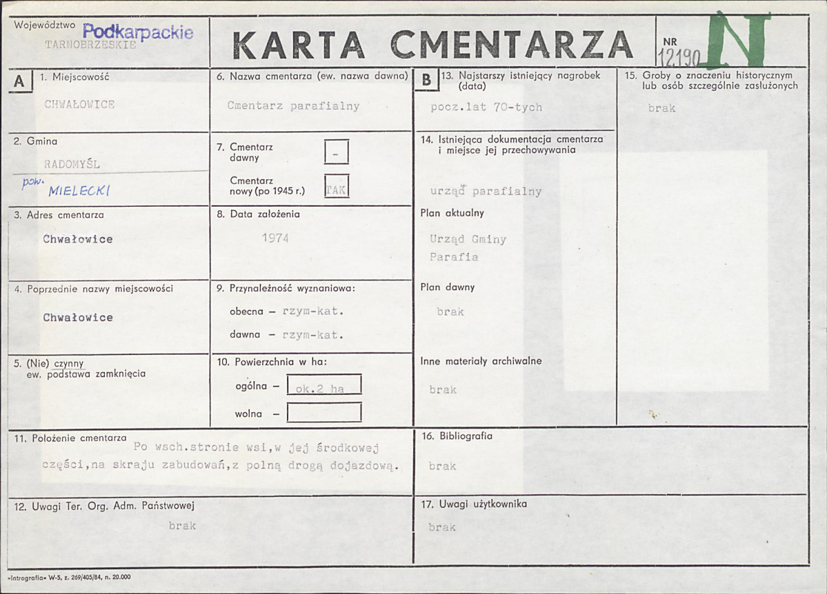 Karta cmentarza, skan nr 1
