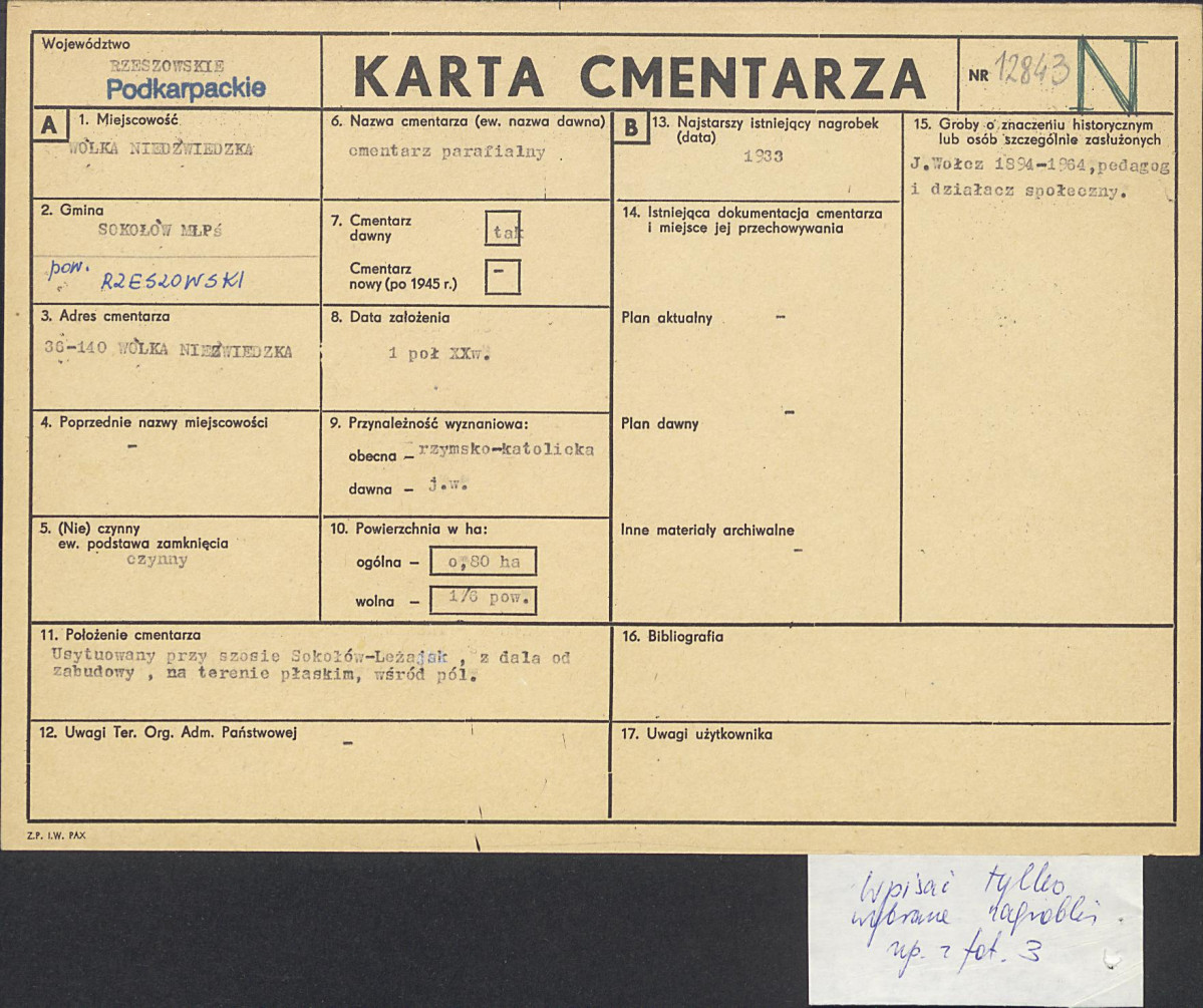 Karta cmentarza, skan nr 1