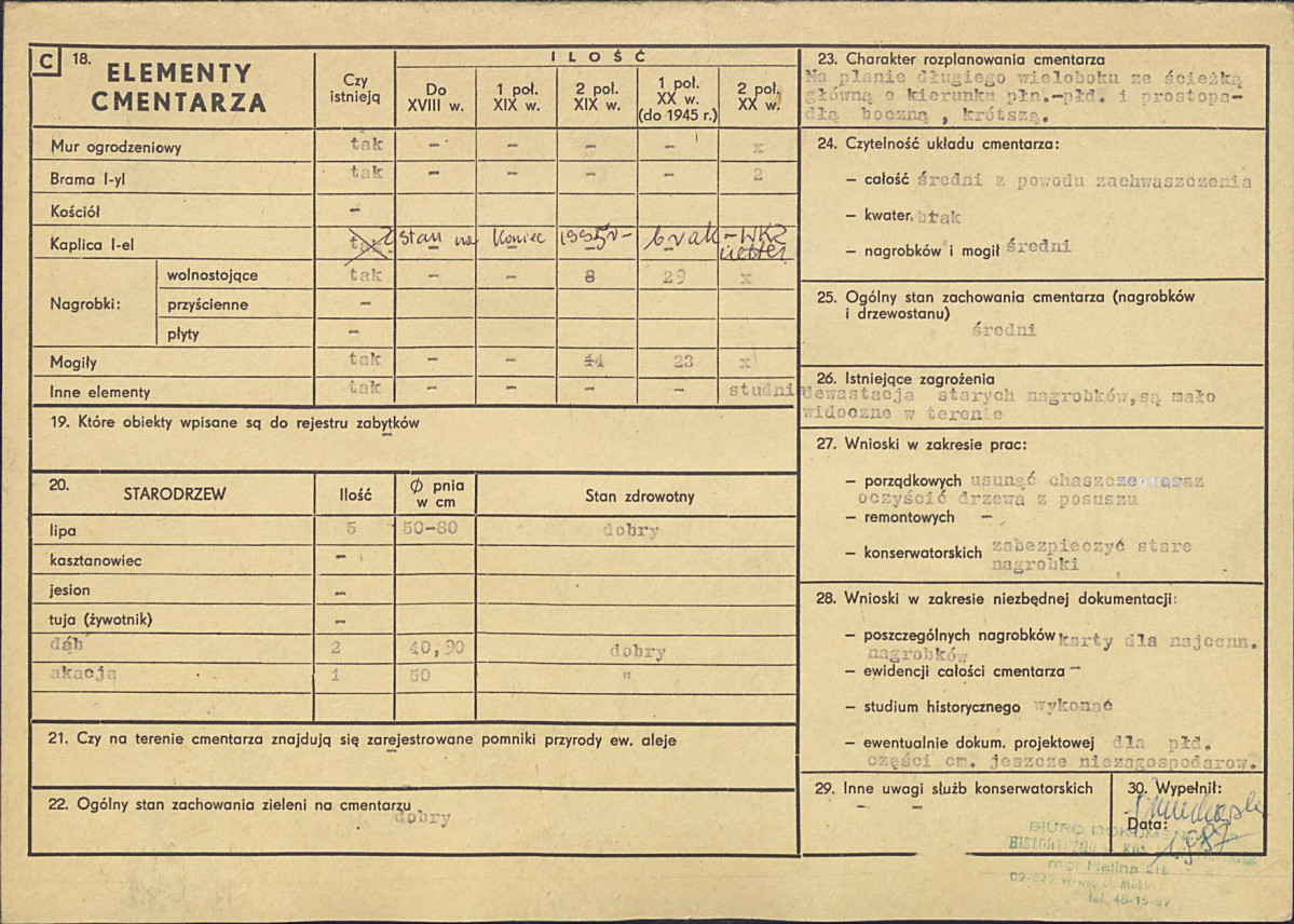 Karta cmentarza, skan nr 2