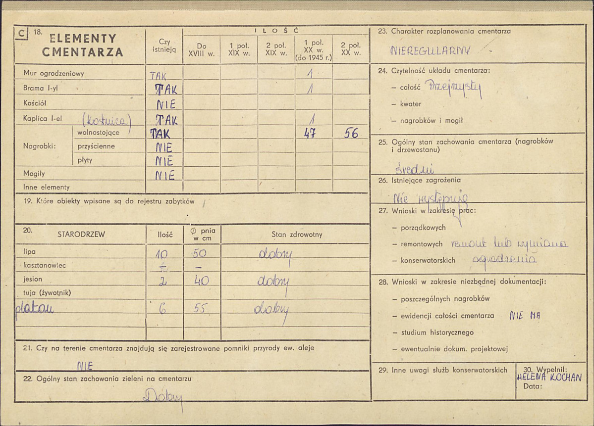 Karta cmentarza, skan nr 2