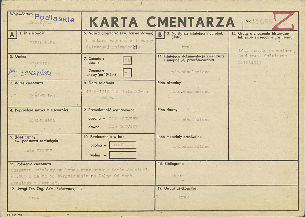 Karta cmentarza, skan nr 1