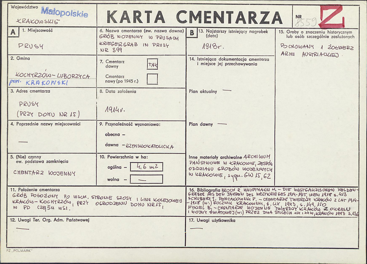 Karta cmentarza, skan nr 1