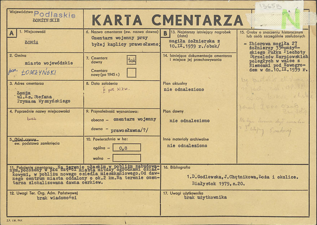 Karta cmentarza, skan nr 1