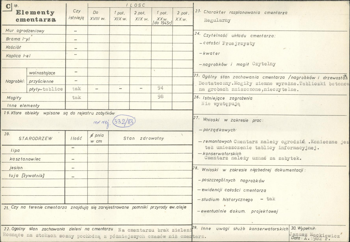 Karta cmentarza, skan nr 2