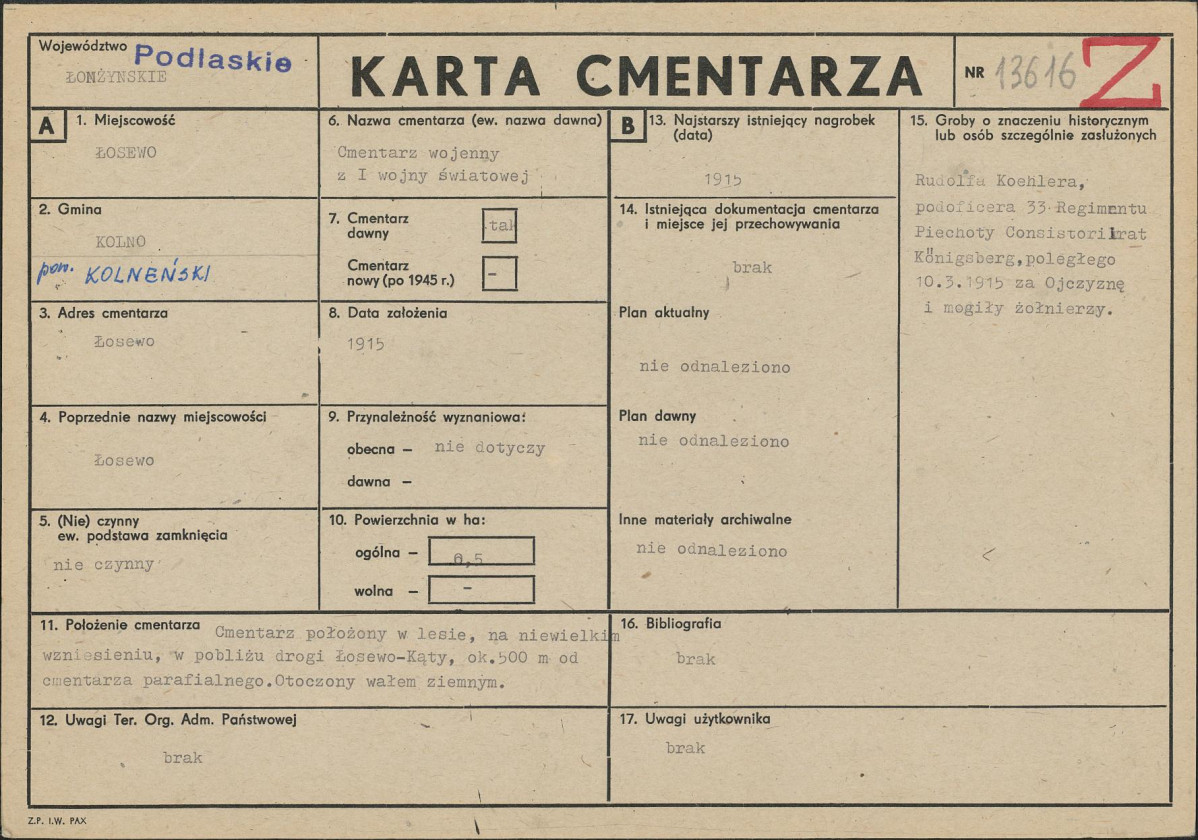 Karta cmentarza, skan nr 1