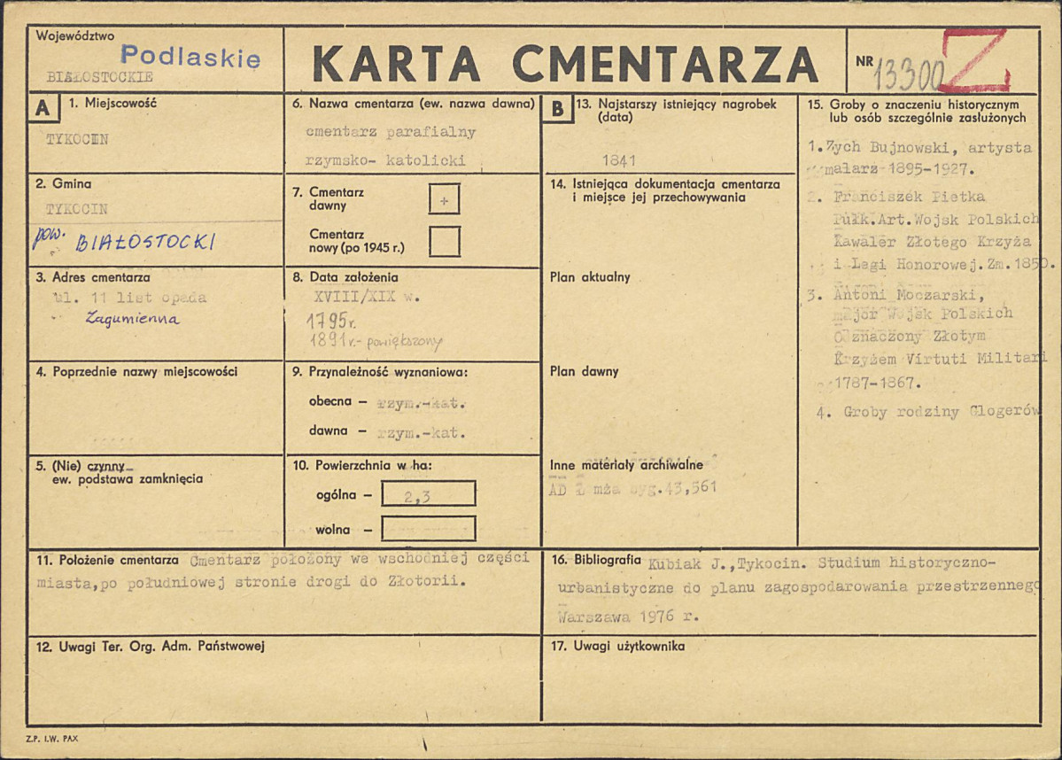 Karta cmentarza, skan nr 1