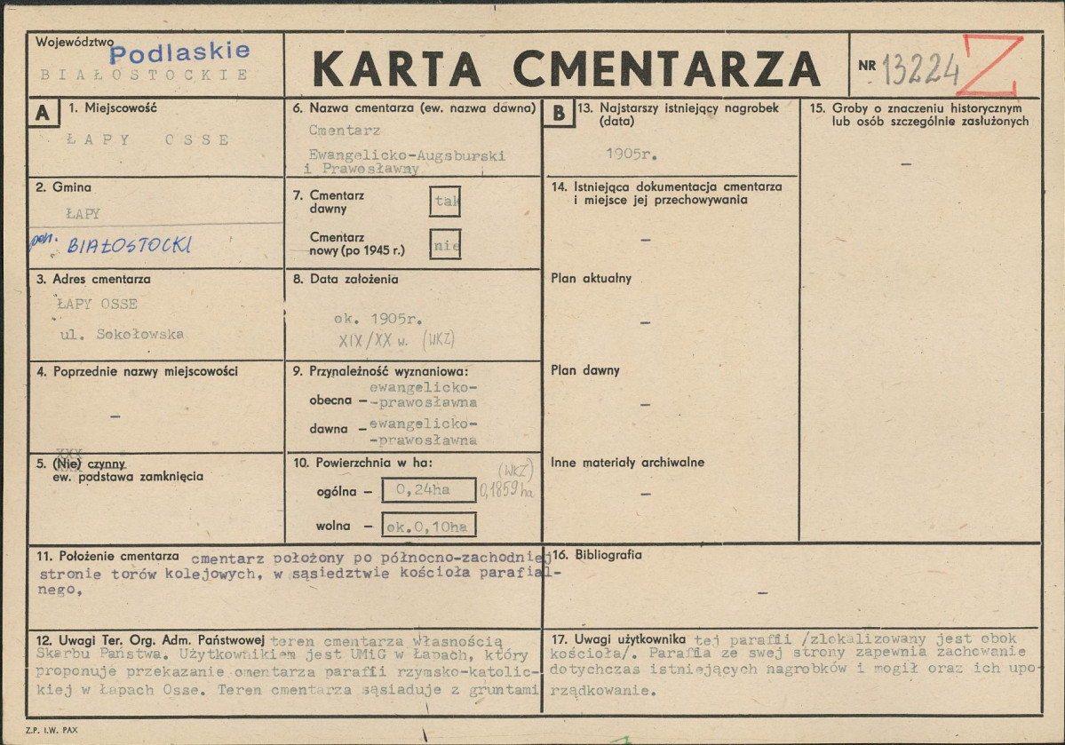 Karta cmentarza, skan nr 1