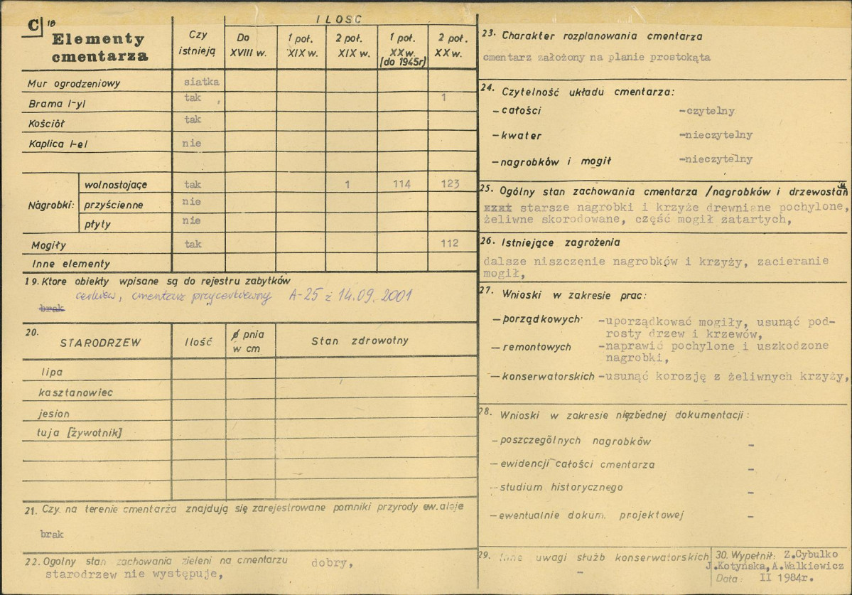 Karta cmentarza, skan nr 2