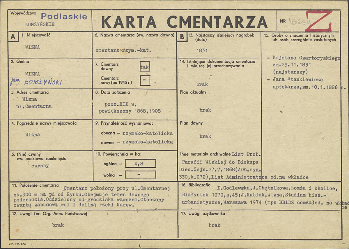 Karta cmentarza, skan nr 1