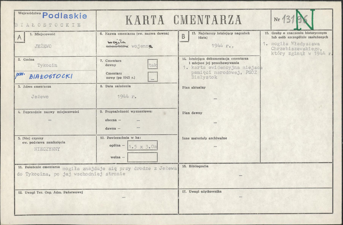 Karta cmentarza, skan nr 1