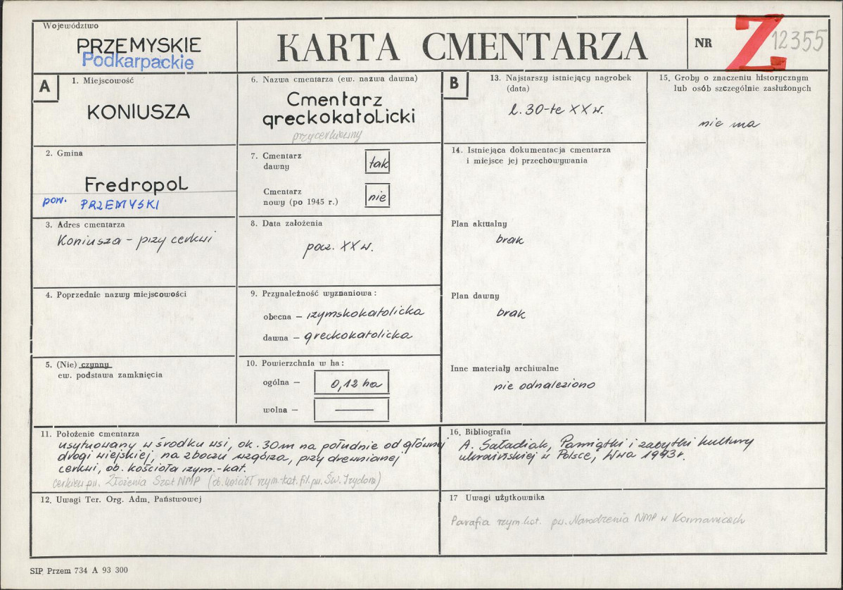 Karta cmentarza, skan nr 1