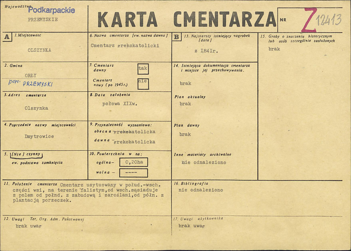 Karta cmentarza, skan nr 1