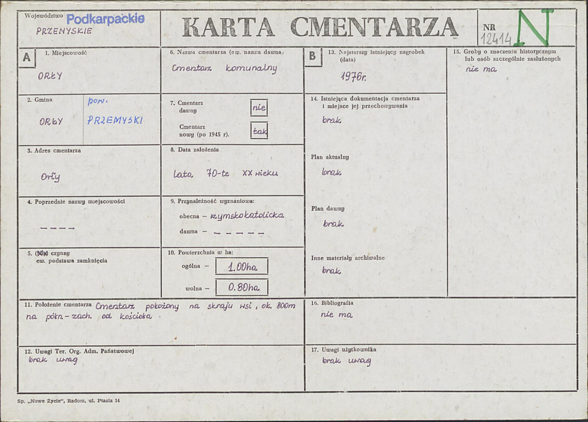 Karta cmentarza, skan nr 1