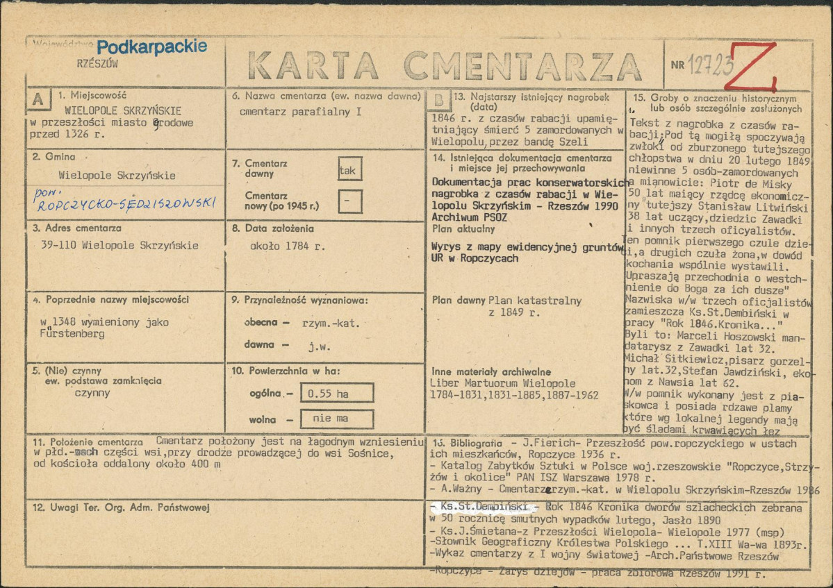 Karta cmentarza, skan nr 1