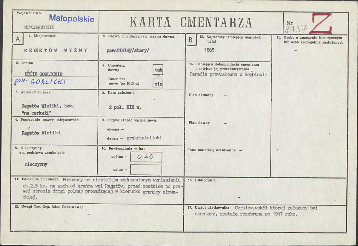Karta cmentarza, skan nr 1