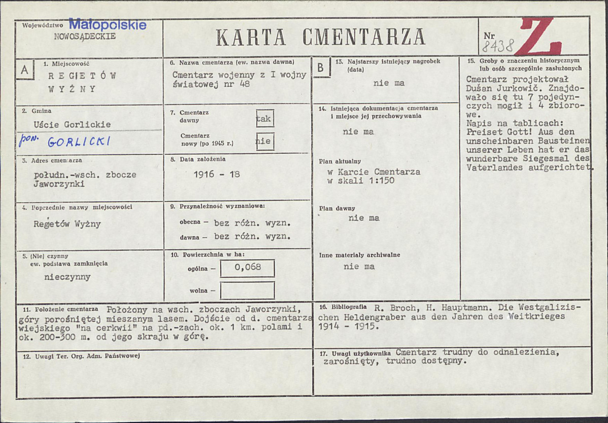 Karta cmentarza, skan nr 1