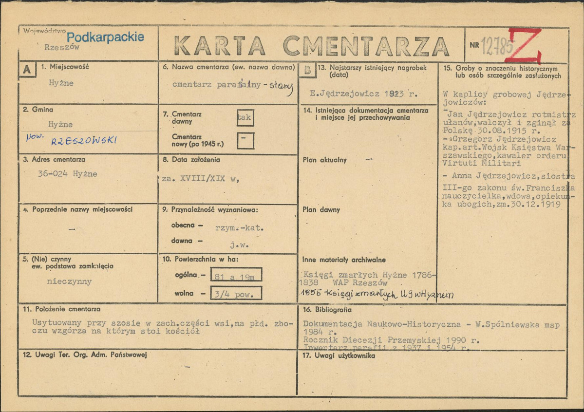 Karta cmentarza, skan nr 1
