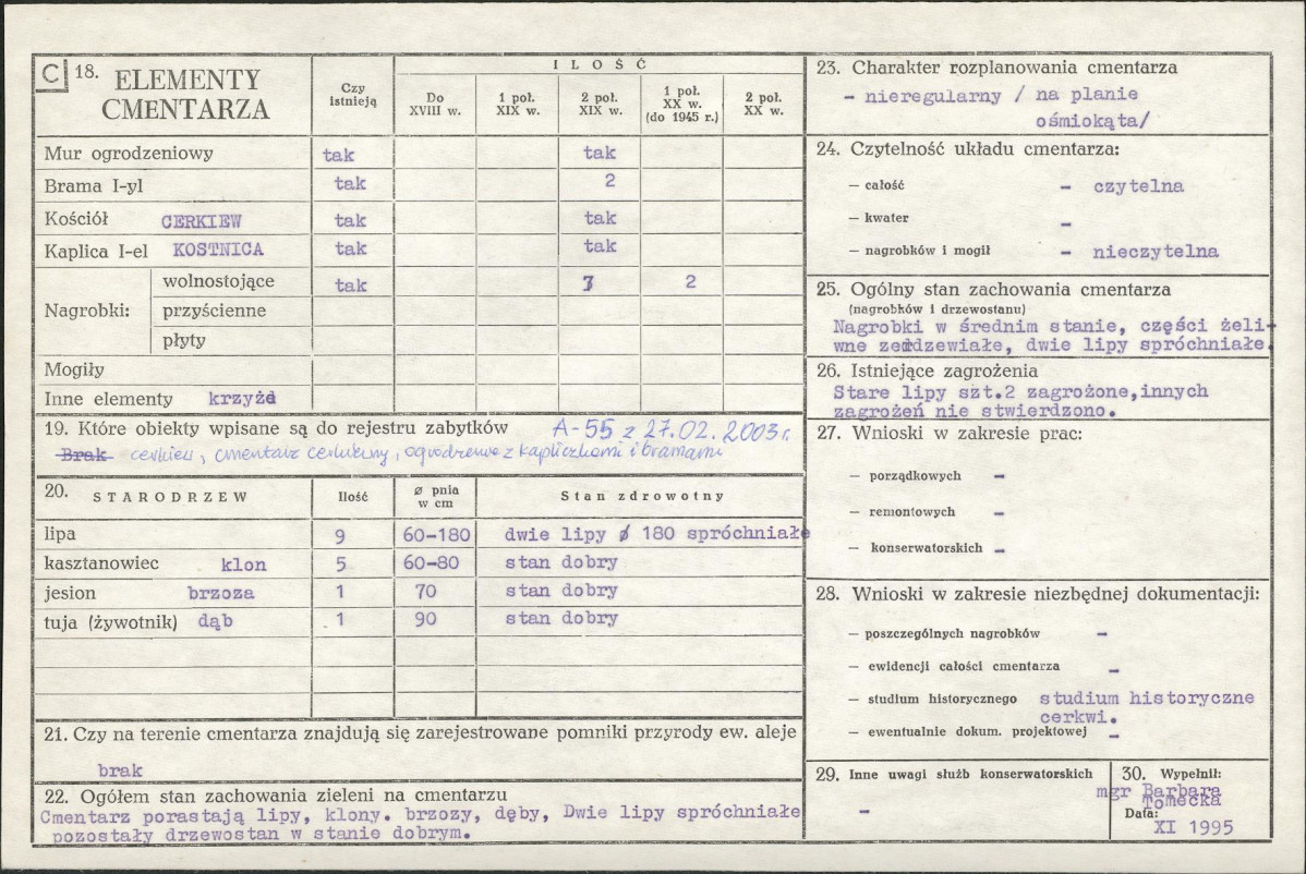 Karta cmentarza, skan nr 2