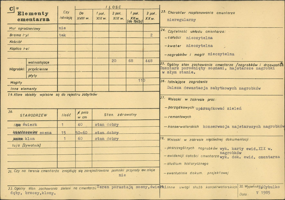 Karta cmentarza, skan nr 2
