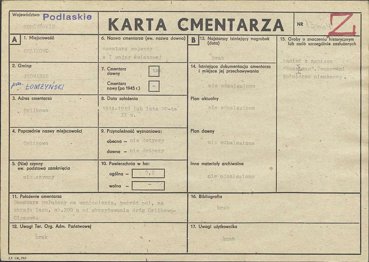 Karta cmentarza, skan nr 1