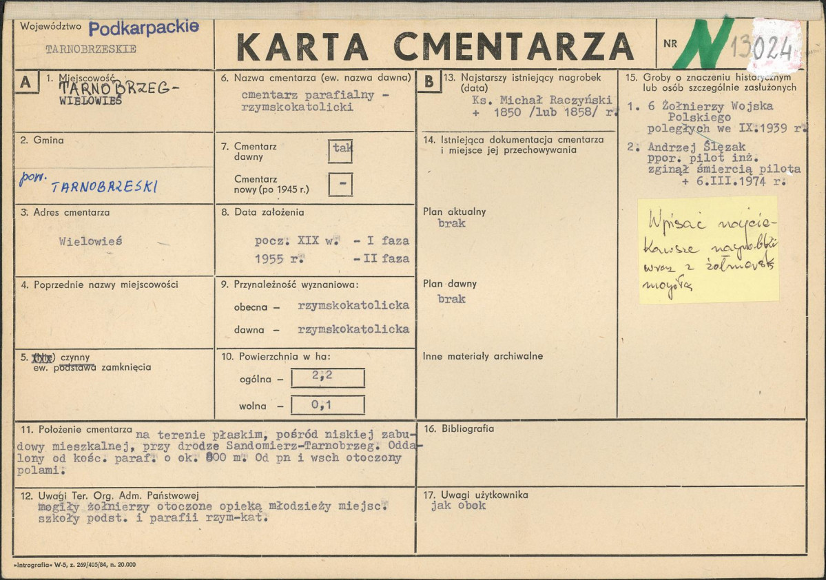 Karta cmentarza, skan nr 1