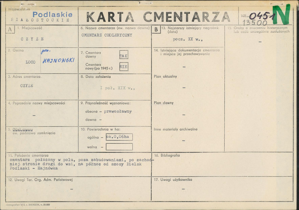 Karta cmentarza, skan nr 1