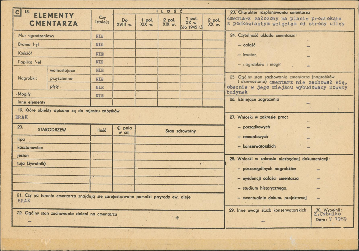 Karta cmentarza, skan nr 2