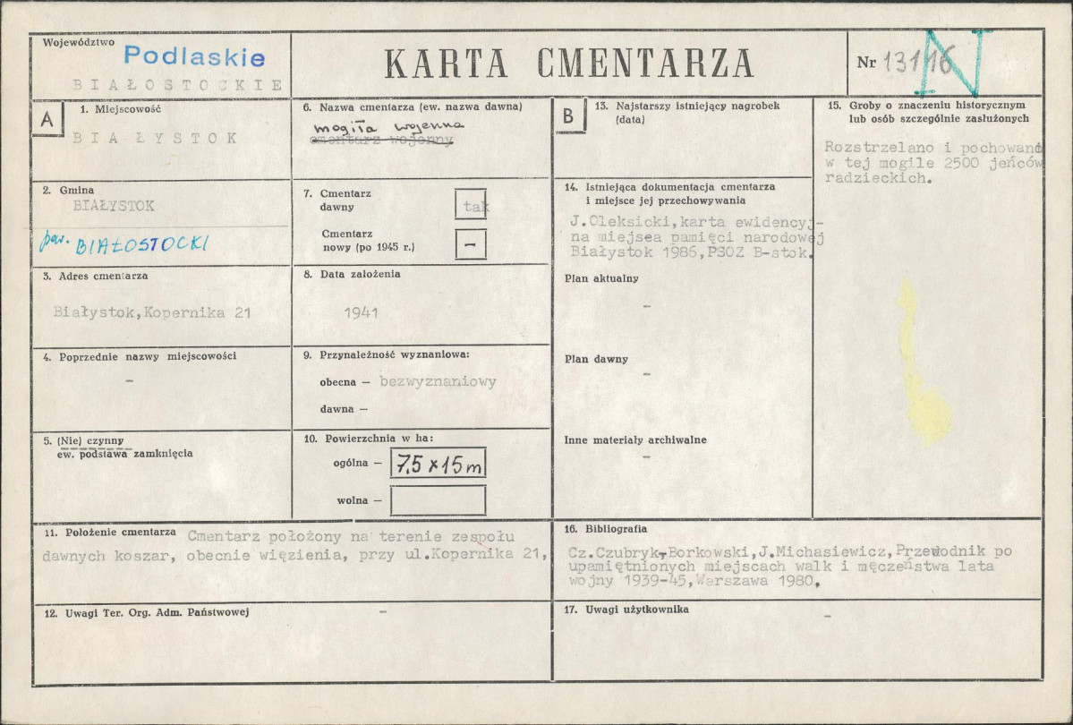 Karta cmentarza, skan nr 1