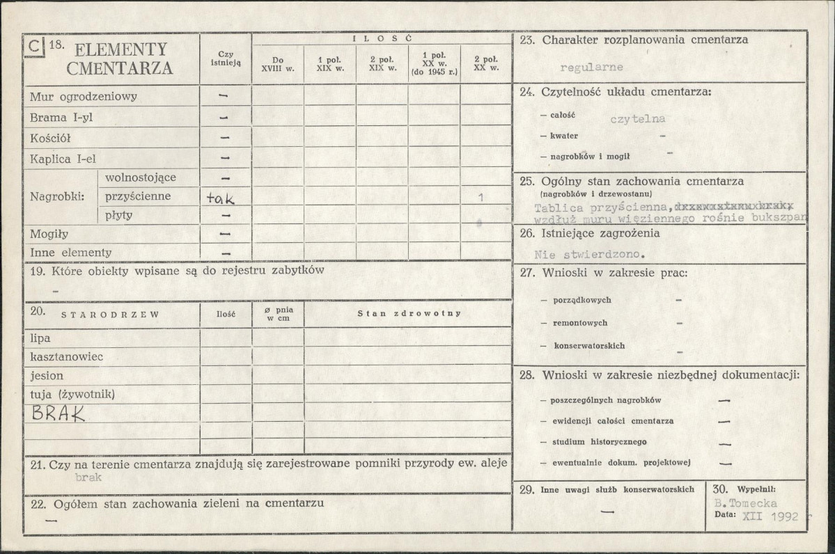 Karta cmentarza, skan nr 2